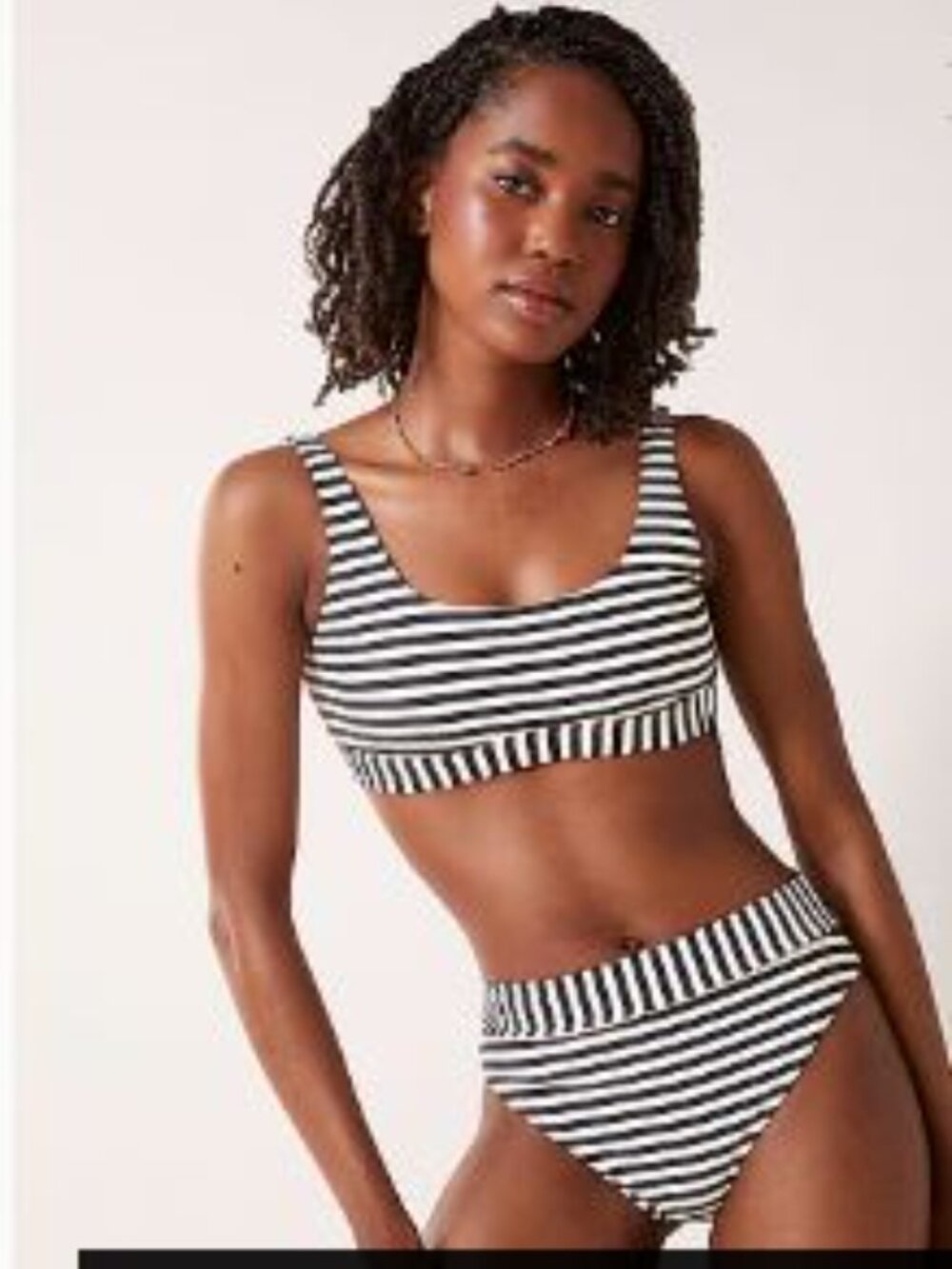 Simons Vision black and white striped bikini NWT